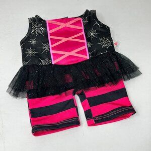 Retired 1pc Build a Bear 2017 Pink Black Witch Halloween Costume BABW Goth